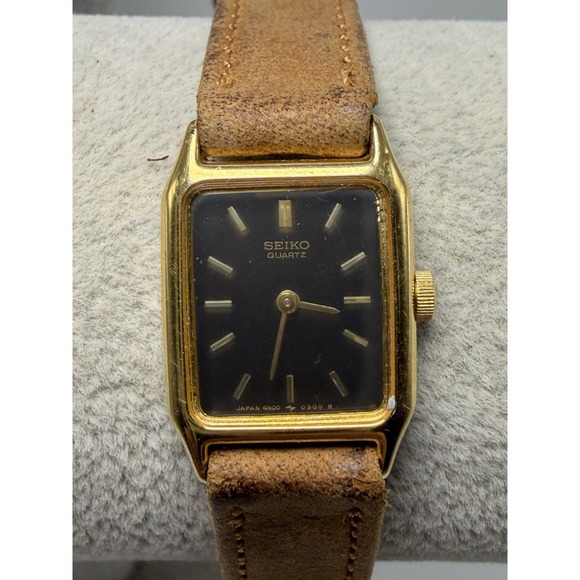 Seiko 4N00-5129 Ladies Tank Watch New Battery 17MM 6.5\